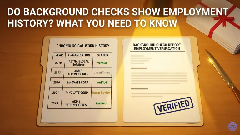 Background checks and employment history verification illustration