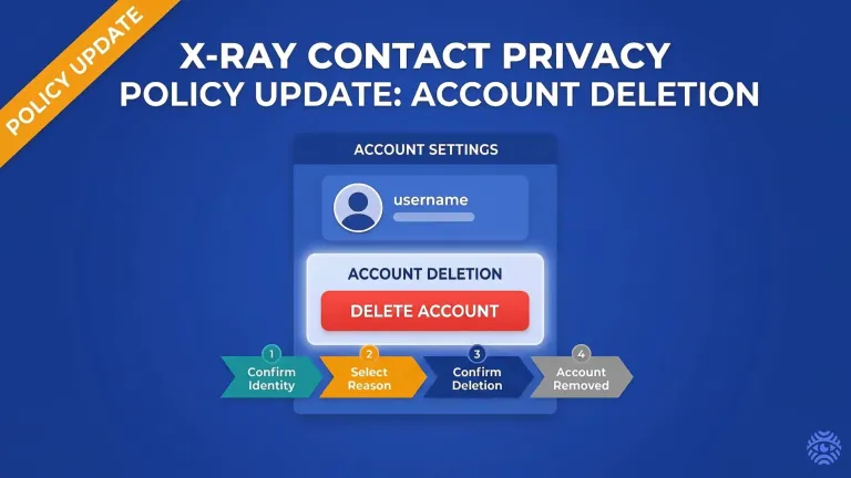 X-Ray Contact account deletion privacy policy update illustration
