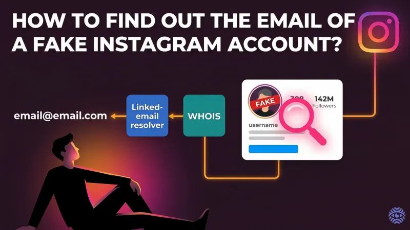 Finding email of fake Instagram account investigation illustration